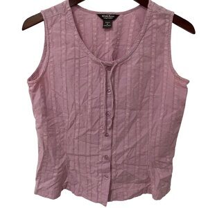 Woolrich Women’s Medium Lavender Sleeveless Cotton Button Up Shirt